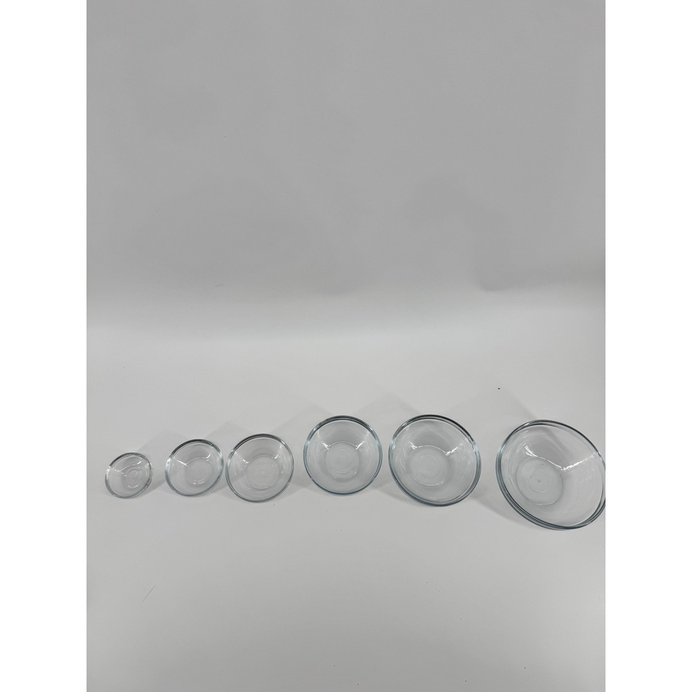 Luminarc Nesting Glass Prep Bowls Set of 6 Clear Stackable Mixing Bowls - Picture 3 of 3
